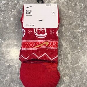 Nike Elite Red and White Crew Socks